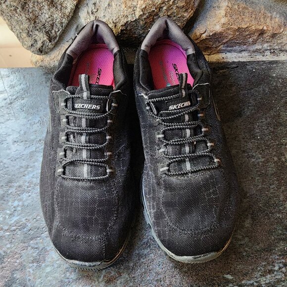 Sketchers Black Relaxed Fit Memory Foam Slip-On Sneakers Size 8.5 - Picture 5 of 15